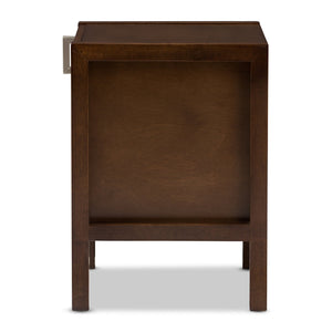 Baxton Studio Mandel Modern and Contemporary Brown Wood Nightstand