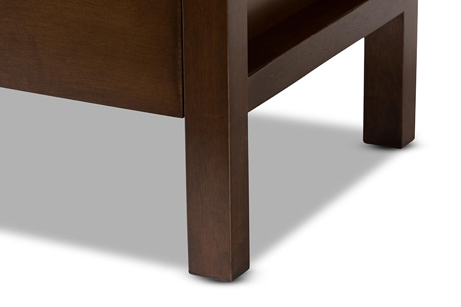 Baxton Studio Mandel Modern and Contemporary Brown Wood Nightstand