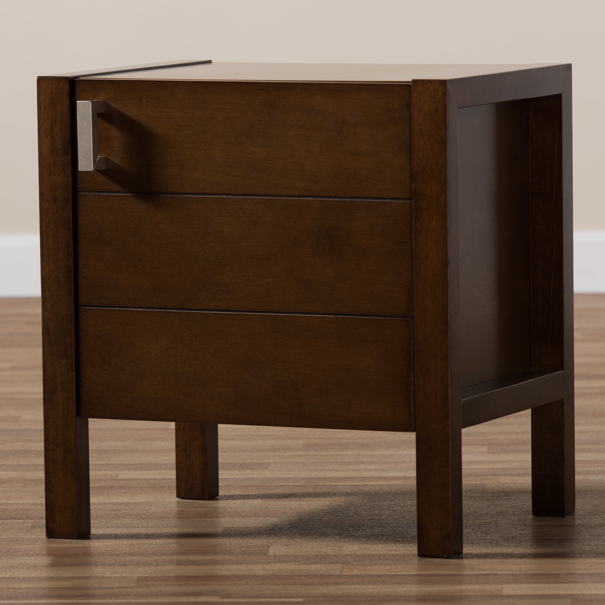 Baxton Studio Mandel Modern and Contemporary Brown Wood Nightstand