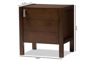 Baxton Studio Mandel Modern and Contemporary Brown Wood Nightstand