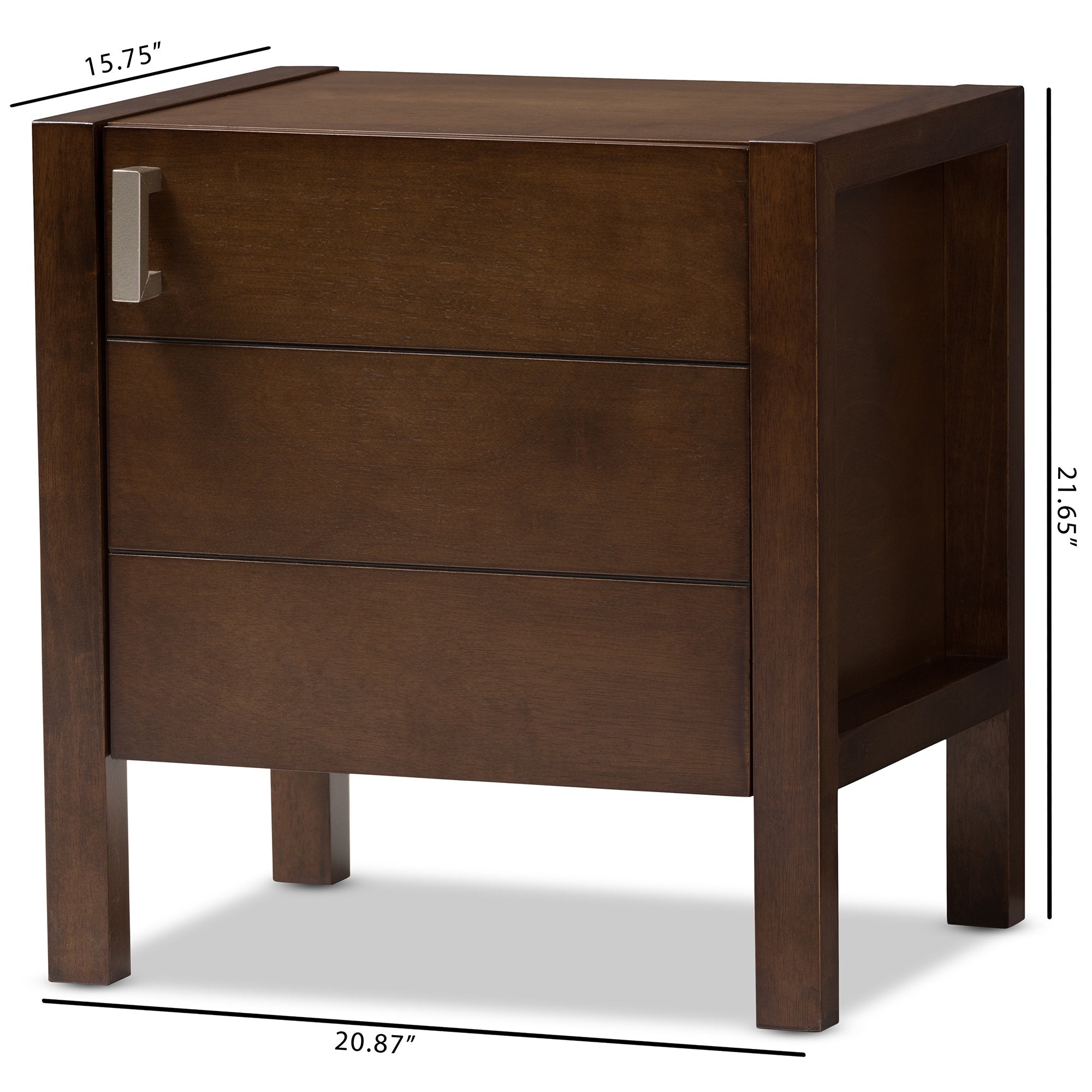 Baxton Studio Mandel Modern and Contemporary Brown Wood Nightstand