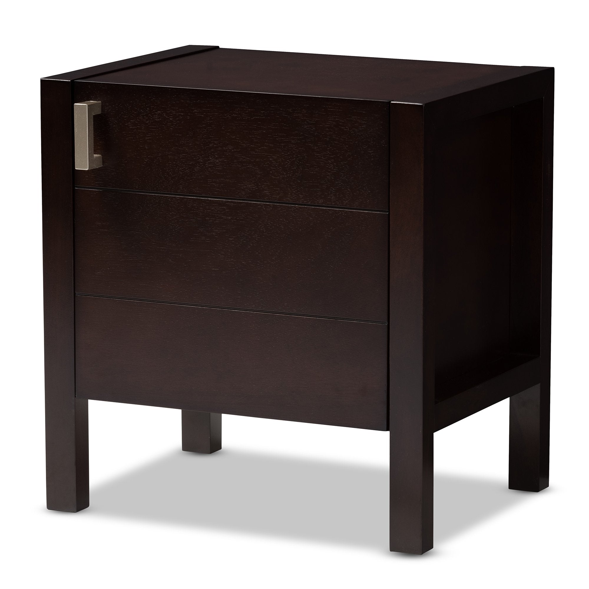 Baxton Studio Mandel Modern and Contemporary Dark Brown Wood Nightstand