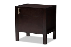 Baxton Studio Mandel Modern and Contemporary Dark Brown Wood Nightstand