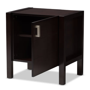 Baxton Studio Mandel Modern and Contemporary Dark Brown Wood Nightstand