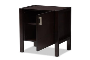 Baxton Studio Mandel Modern and Contemporary Dark Brown Wood Nightstand