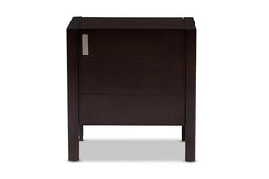 Baxton Studio Mandel Modern and Contemporary Dark Brown Wood Nightstand