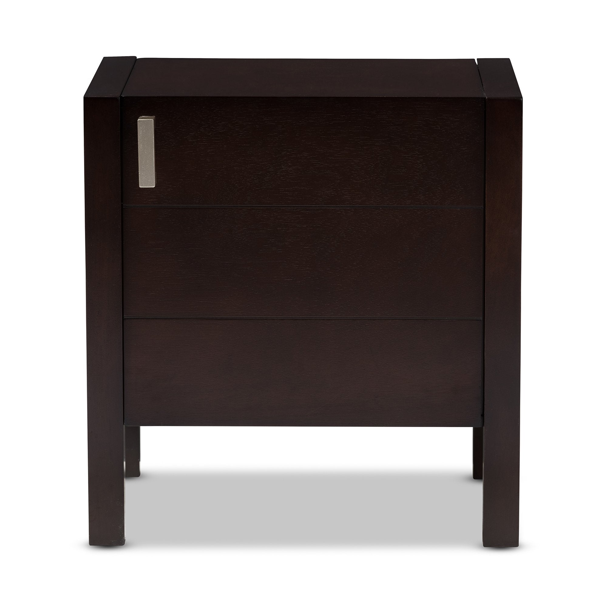 Baxton Studio Mandel Modern and Contemporary Dark Brown Wood Nightstand