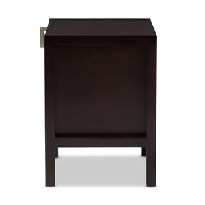 Baxton Studio Mandel Modern and Contemporary Dark Brown Wood Nightstand