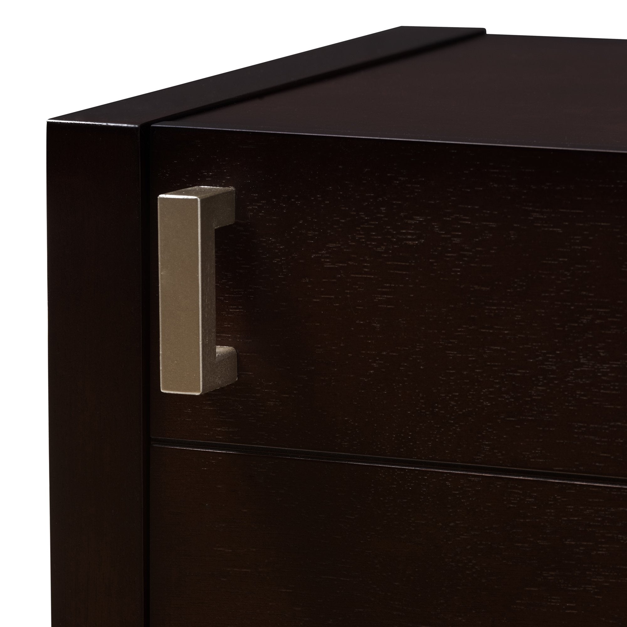 Baxton Studio Mandel Modern and Contemporary Dark Brown Wood Nightstand