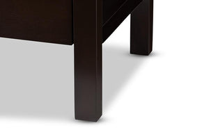 Baxton Studio Mandel Modern and Contemporary Dark Brown Wood Nightstand