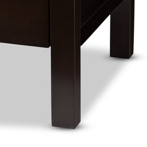 Baxton Studio Mandel Modern and Contemporary Dark Brown Wood Nightstand