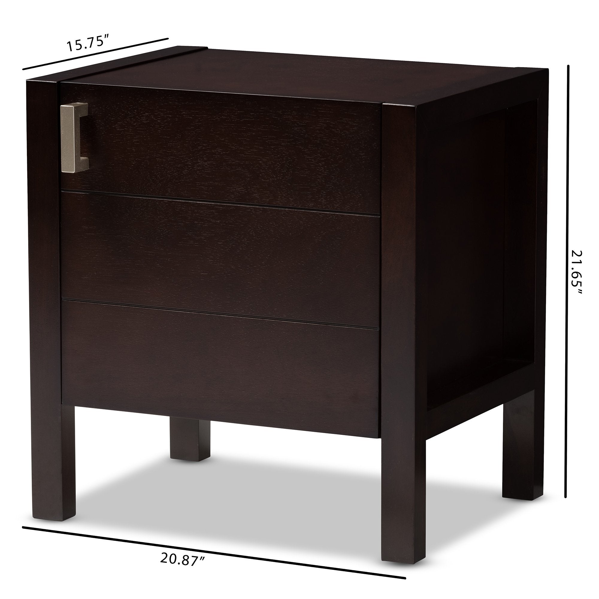 Baxton Studio Mandel Modern and Contemporary Dark Brown Wood Nightstand