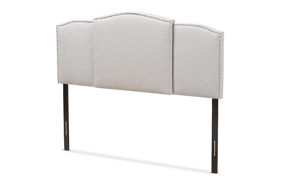 Baxton Studio Allenna Modern and Contemporary Greyish Beige Fabric Twin and Full Size Expandable Headboard