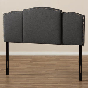 Baxton Studio Allenna Modern and Contemporary Dark Grey Fabric Twin and Full Size Expandable Headboard