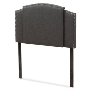 Baxton Studio Allenna Modern and Contemporary Dark Grey Fabric Twin and Full Size Expandable Headboard