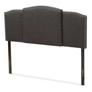 Baxton Studio Allenna Modern and Contemporary Dark Grey Fabric Twin and Full Size Expandable Headboard