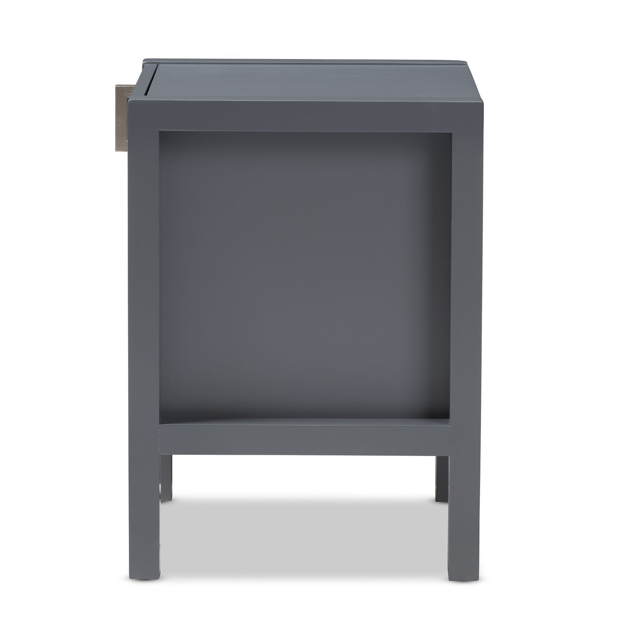 Baxton Studio Mandel Modern and Contemporary Grey Wood Nightstand