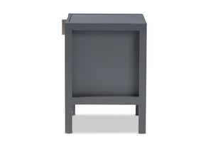 Baxton Studio Mandel Modern and Contemporary Grey Wood Nightstand