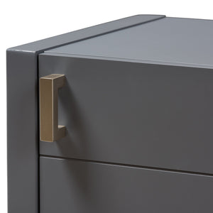 Baxton Studio Mandel Modern and Contemporary Grey Wood Nightstand