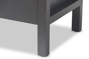 Baxton Studio Mandel Modern and Contemporary Grey Wood Nightstand