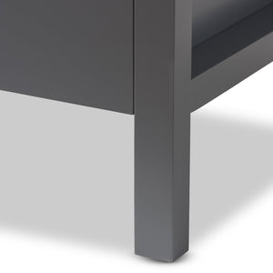 Baxton Studio Mandel Modern and Contemporary Grey Wood Nightstand