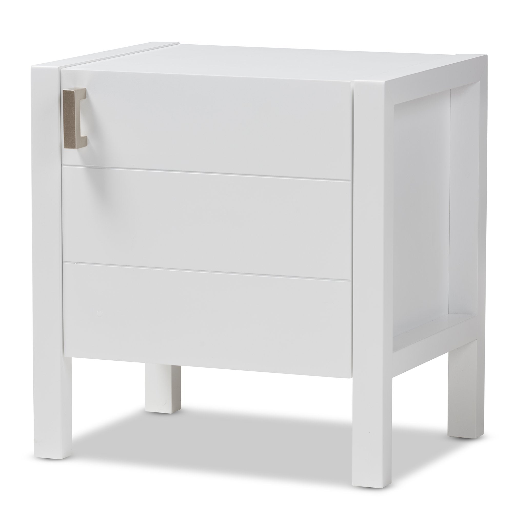 Baxton Studio Mandel Modern and Contemporary White Wood Nightstand