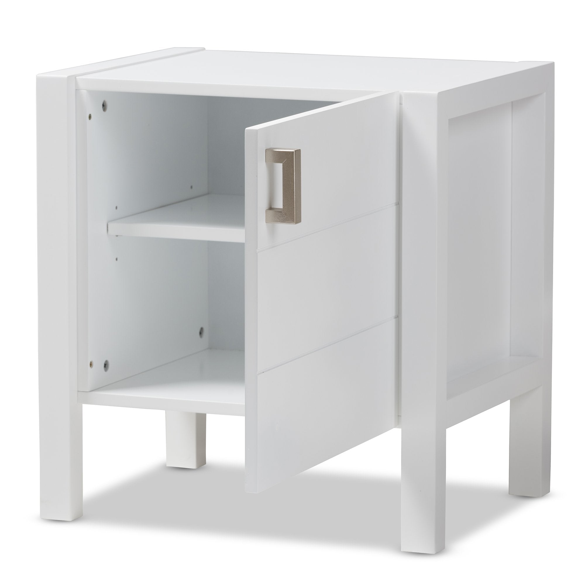 Baxton Studio Mandel Modern and Contemporary White Wood Nightstand