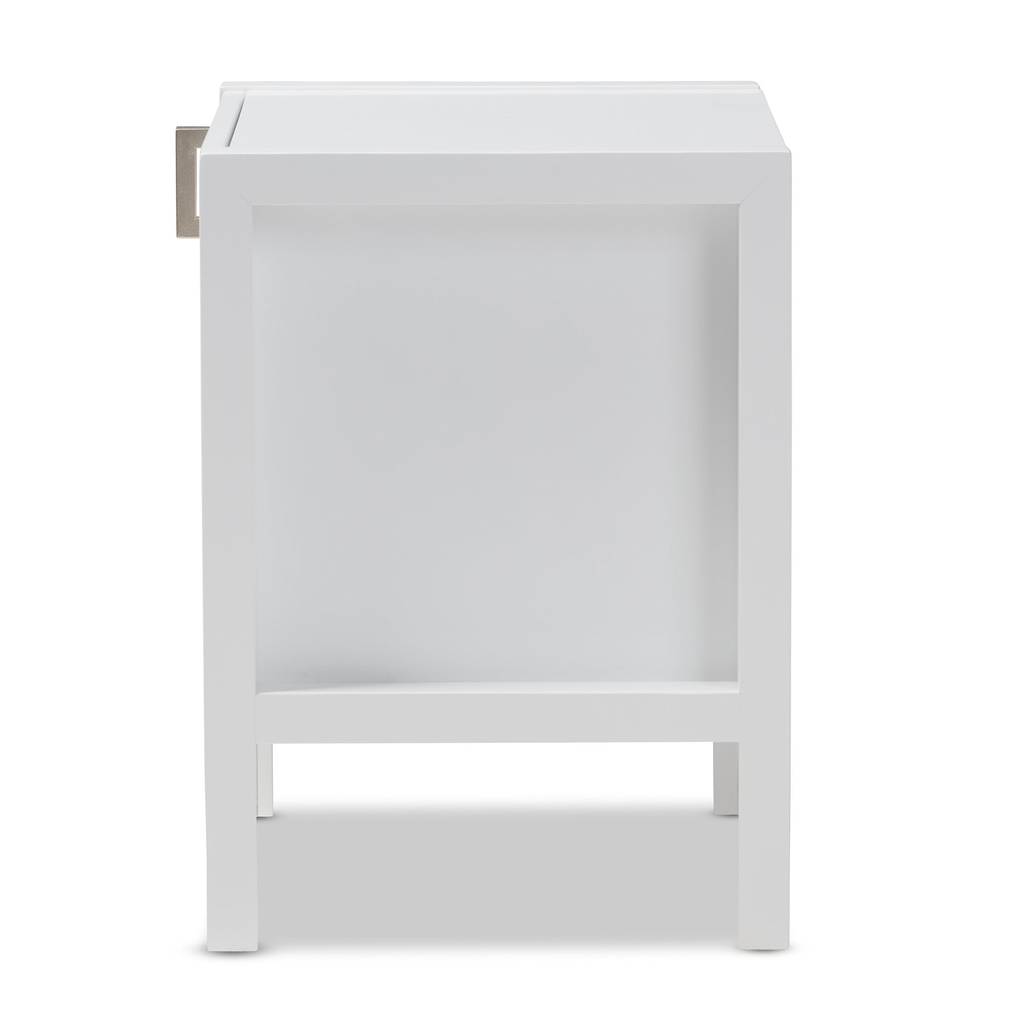 Baxton Studio Mandel Modern and Contemporary White Wood Nightstand