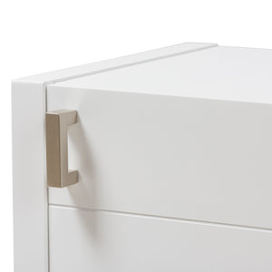 Baxton Studio Mandel Modern and Contemporary White Wood Nightstand