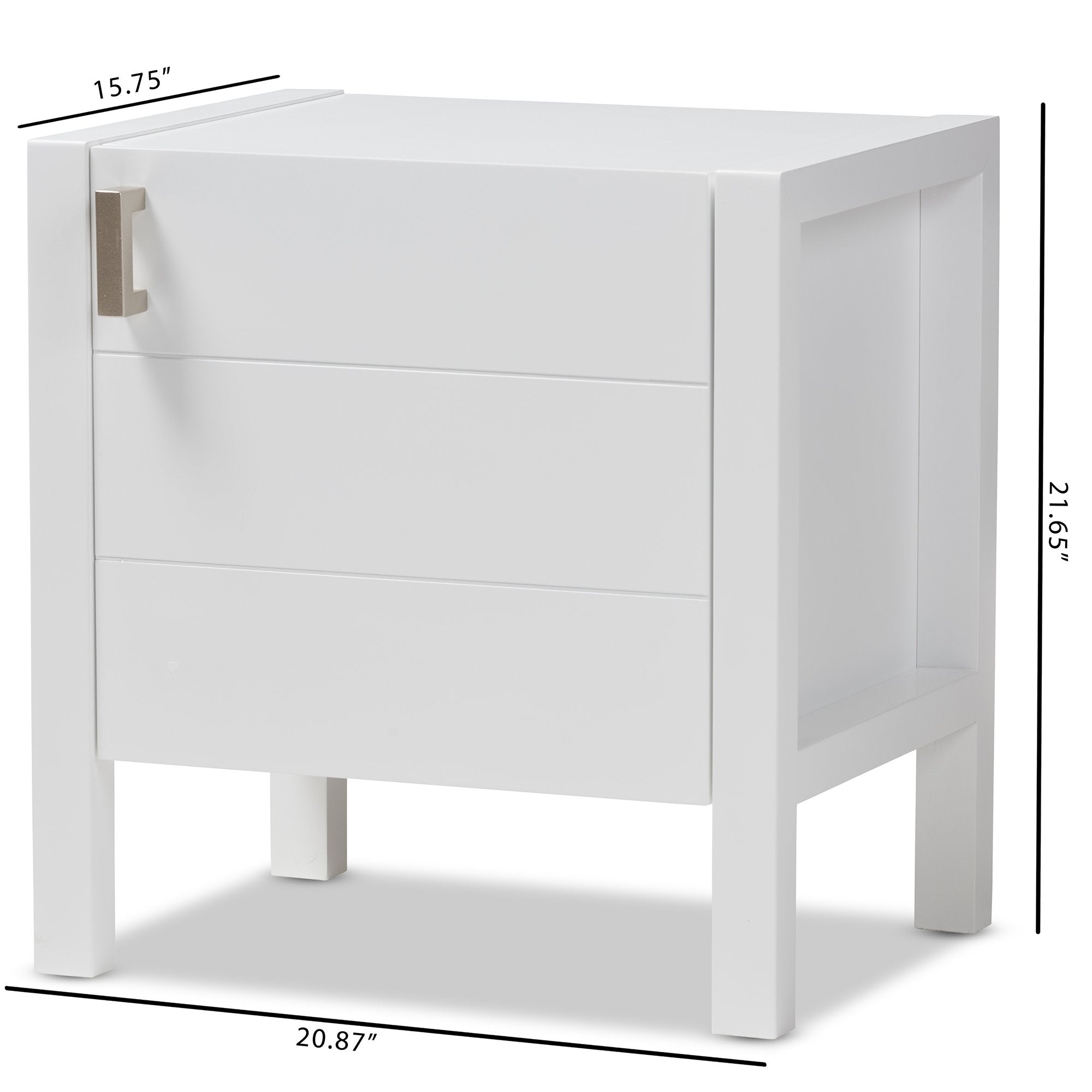 Baxton Studio Mandel Modern and Contemporary White Wood Nightstand