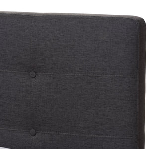 Baxton Studio Valencia Mid-Century Modern Dark Grey Fabric Full Size Platform Bed