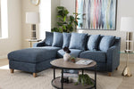 Baxton Studio Winslow Modern and Contemporary Blue Fabric Upholstered 2-Piece Left Facing Sectional