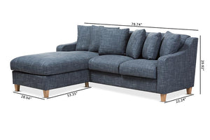 Baxton Studio Winslow Modern and Contemporary Blue Fabric Upholstered 2-Piece Left Facing Sectional