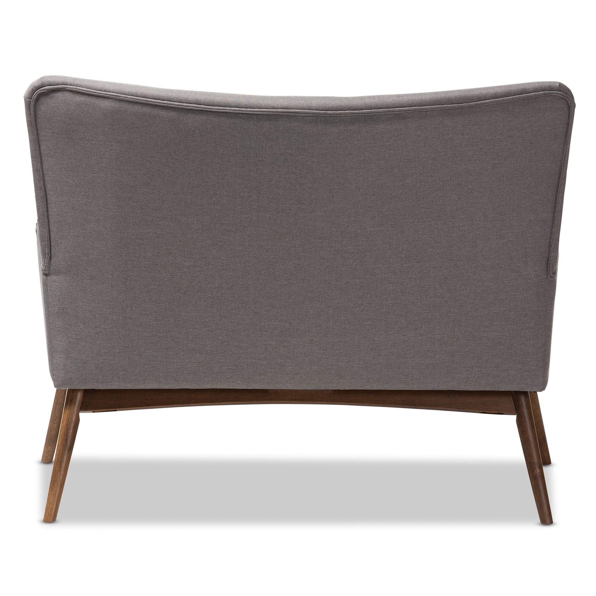 Baxton Studio Waldmann Mid-Century Modern Grey Fabric Upholstered Loveseat