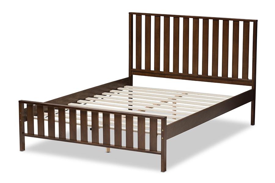 Baxton Studio Harlan Modern Classic Mission Style Brown-Finished Wood Full Platform Bed