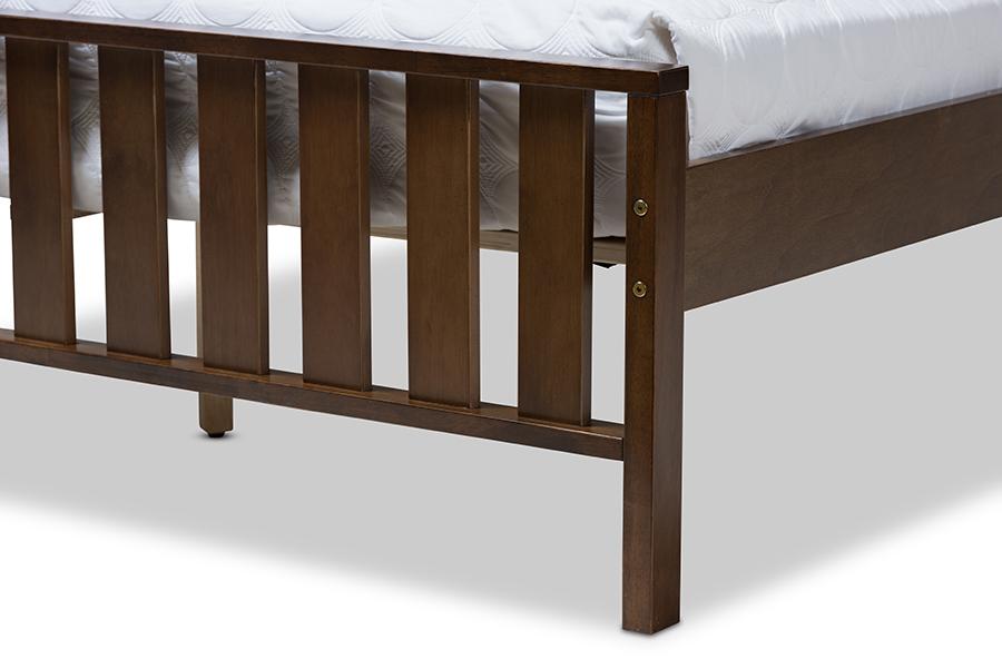 Baxton Studio Harlan Modern Classic Mission Style Brown-Finished Wood Full Platform Bed