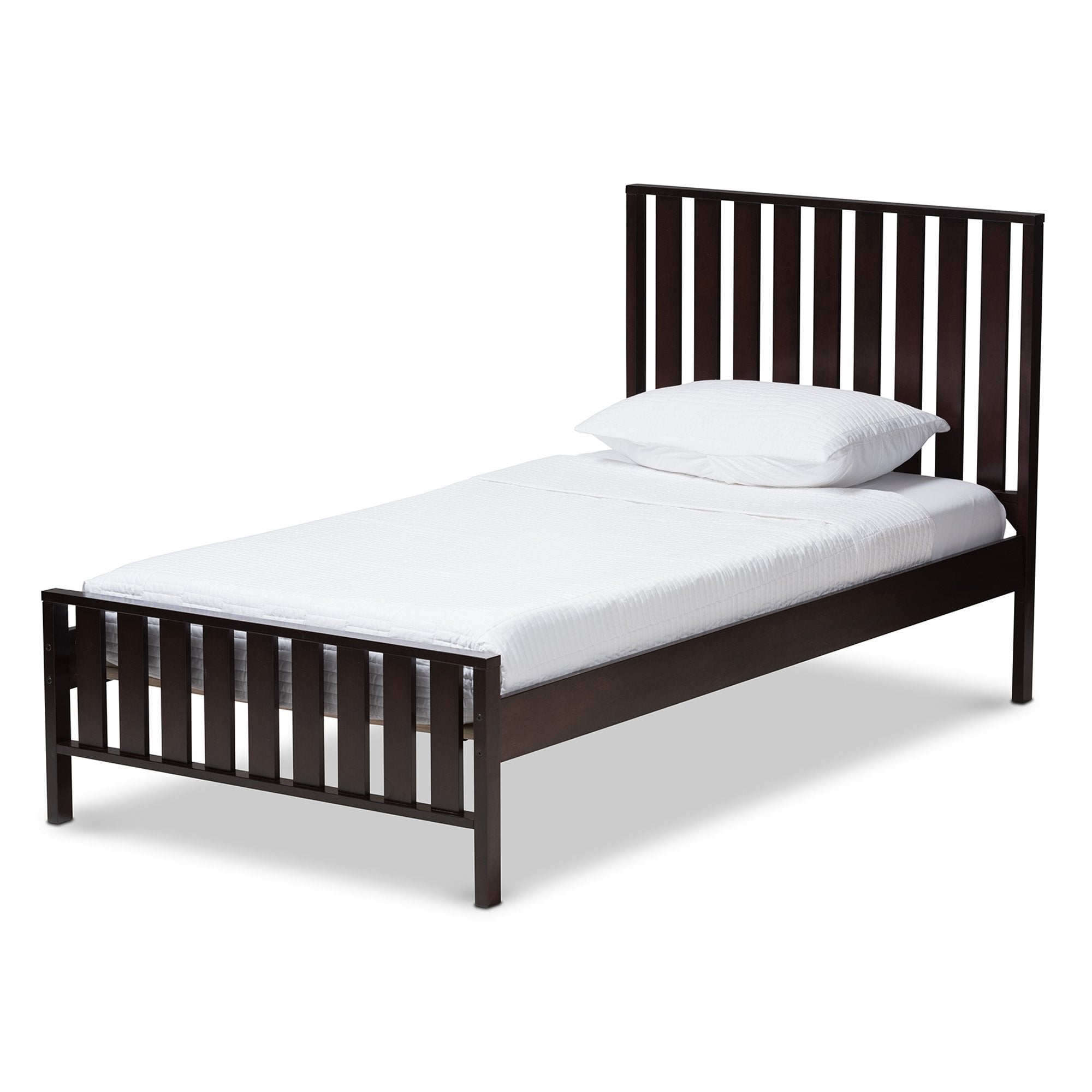 Baxton Studio Harlan Modern Classic Mission Style Dark Brown-Finished Wood Twin Platform Bed