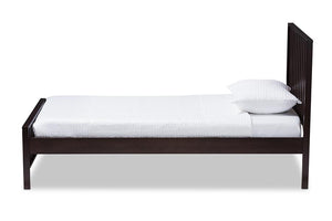 Baxton Studio Harlan Modern Classic Mission Style Dark Brown-Finished Wood Twin Platform Bed