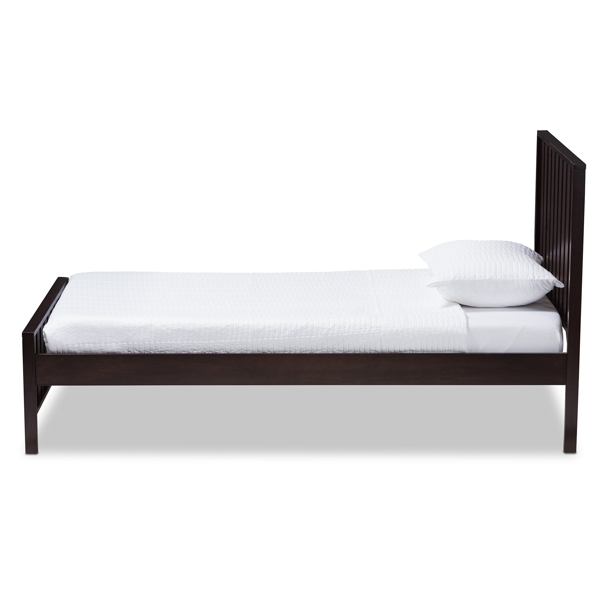 Baxton Studio Harlan Modern Classic Mission Style Dark Brown-Finished Wood Twin Platform Bed