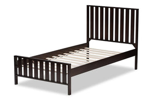 Baxton Studio Harlan Modern Classic Mission Style Dark Brown-Finished Wood Twin Platform Bed