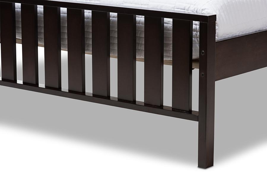 Baxton Studio Harlan Modern Classic Mission Style Dark Brown-Finished Wood Twin Platform Bed