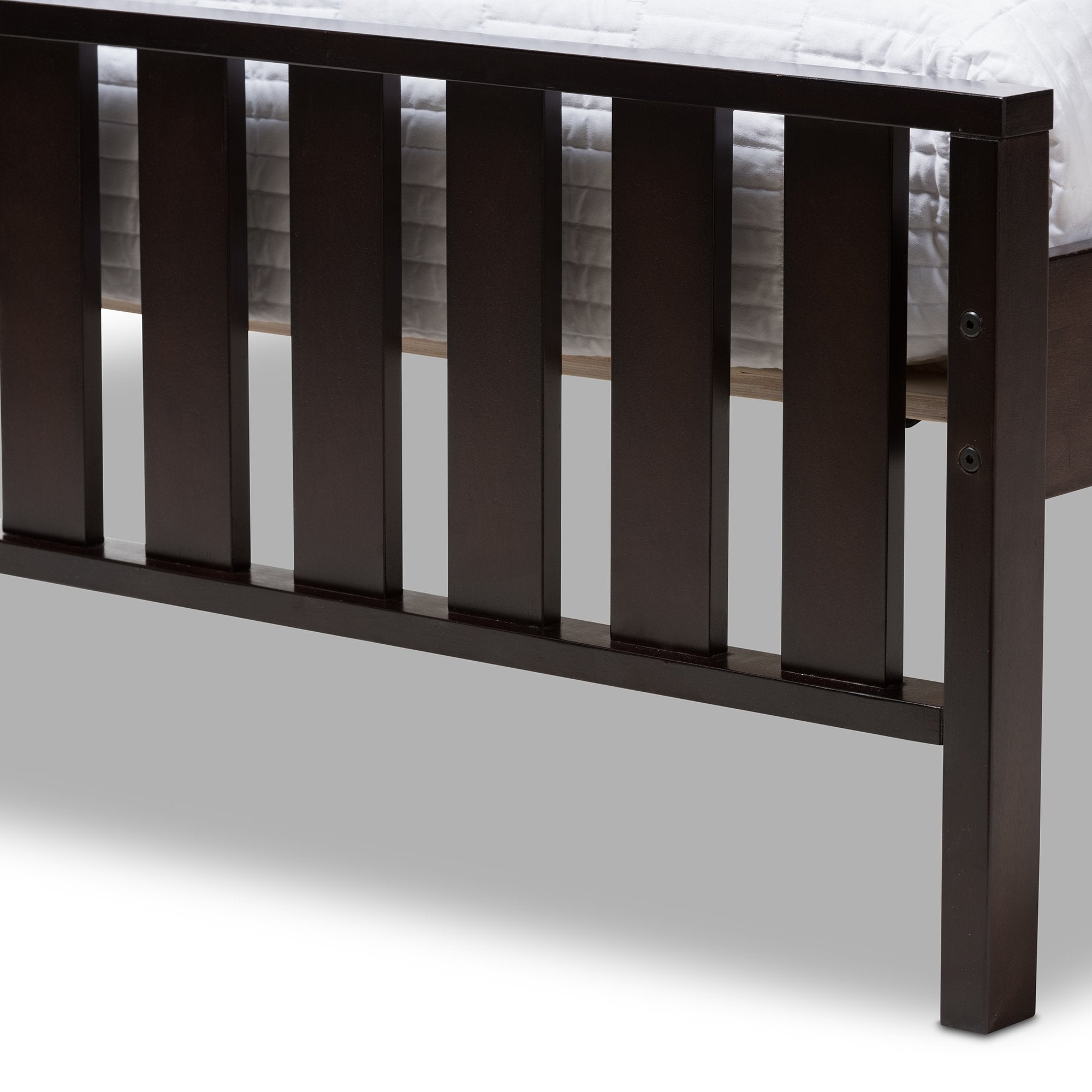 Baxton Studio Harlan Modern Classic Mission Style Dark Brown-Finished Wood Twin Platform Bed