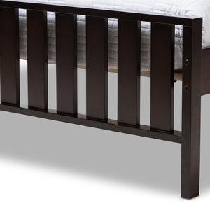 Baxton Studio Harlan Modern Classic Mission Style Dark Brown-Finished Wood Twin Platform Bed