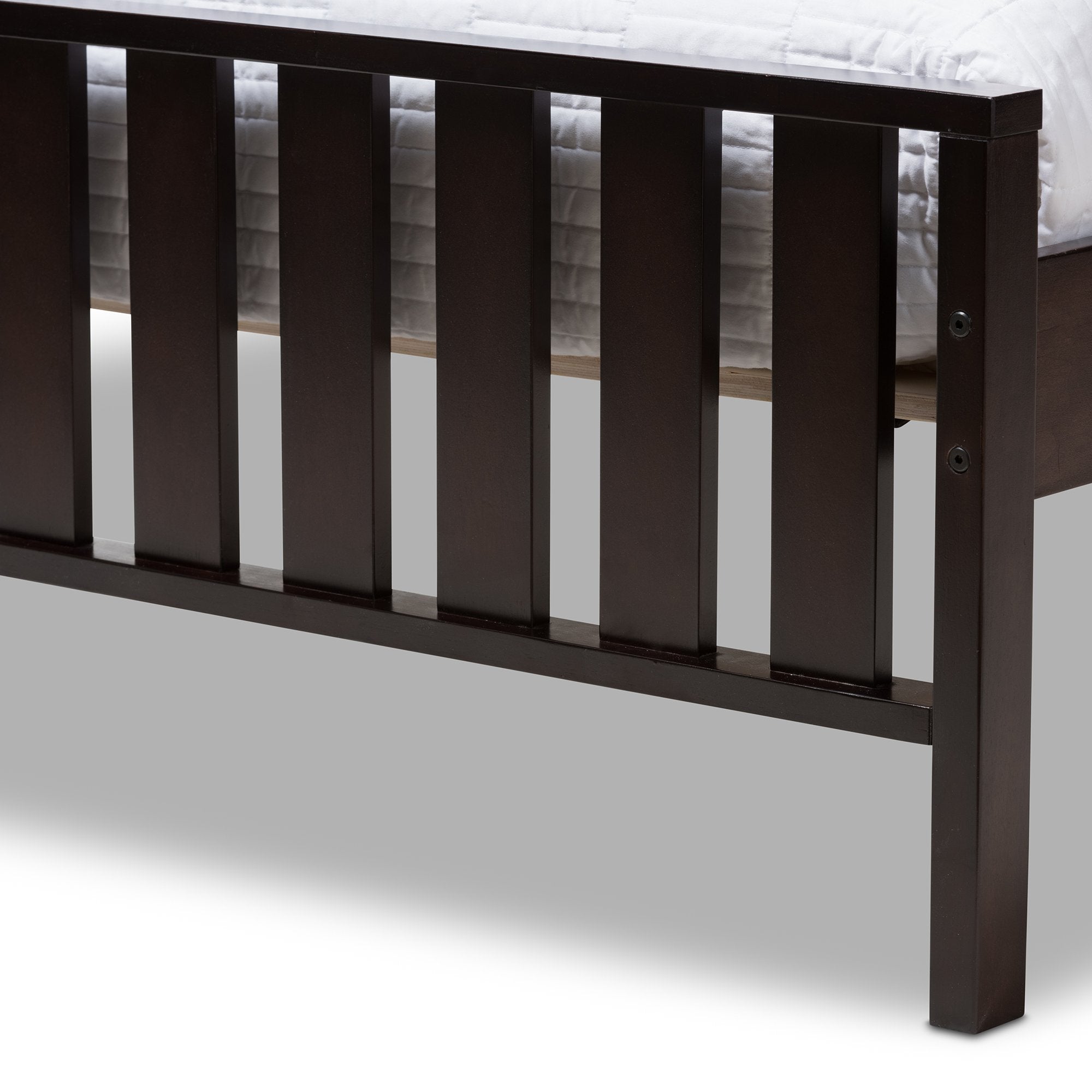 Baxton Studio Harlan Modern Classic Mission Style Dark Brown-Finished Wood Twin Platform Bed with Trundle