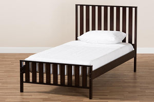 Baxton Studio Harlan Modern Classic Mission Style Dark Brown-Finished Wood Twin Platform Bed