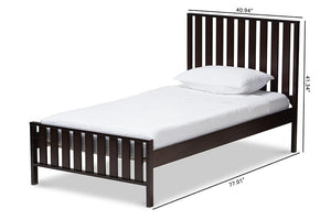 Baxton Studio Harlan Modern Classic Mission Style Dark Brown-Finished Wood Twin Platform Bed