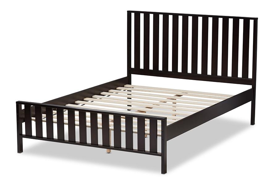 Baxton Studio Harlan Modern Classic Mission Style Dark Brown-Finished Wood Full Platform Bed