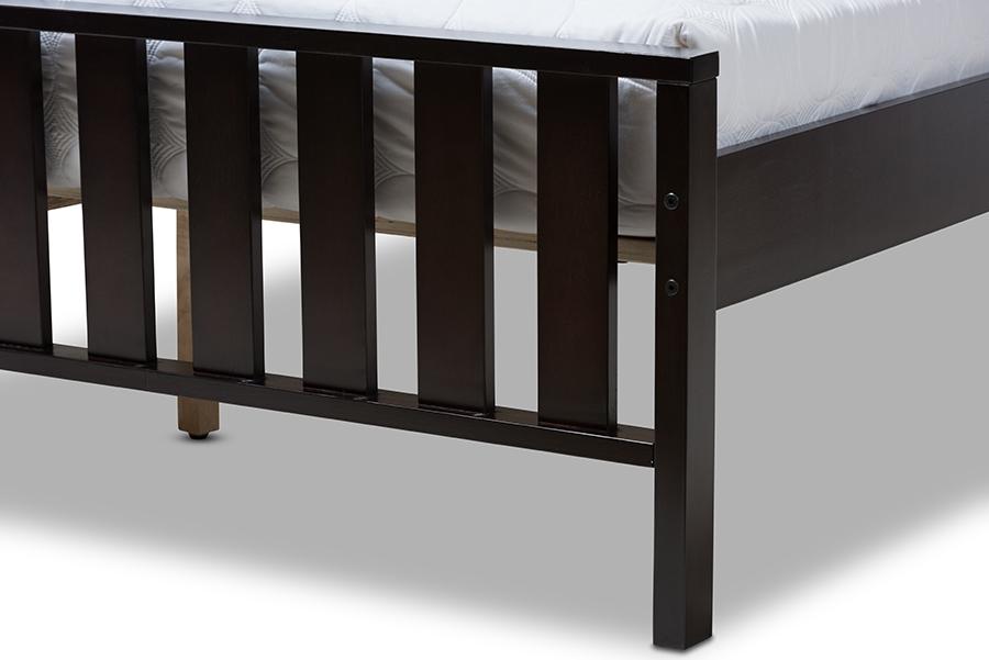 Baxton Studio Harlan Modern Classic Mission Style Dark Brown-Finished Wood Full Platform Bed