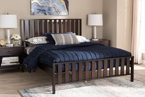 Baxton Studio Harlan Modern Classic Mission Style Dark Brown-Finished Wood Full Platform Bed