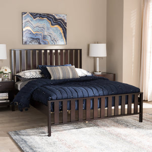 Baxton Studio Harlan Modern Classic Mission Style Dark Brown-Finished Wood Full Platform Bed